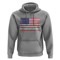 No Man Left Behind Distressed USA Flag Hoodie Patriotic US Military Brotherhood