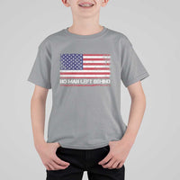 No Man Left Behind Distressed USA Flag T Shirt For Kid Patriotic US Military Brotherhood