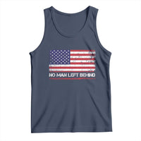No Man Left Behind Distressed USA Flag Tank Top Patriotic US Military Brotherhood