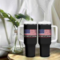 No Man Left Behind Distressed USA Flag Tumbler With Handle Patriotic US Military Brotherhood
