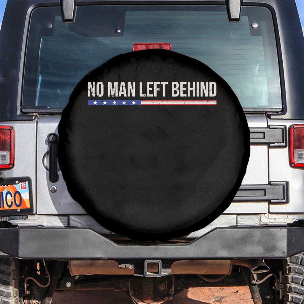 No Man Left Behind Minimalist Patriotic Flag Spare Tire Cover US Military Brotherhood Pride