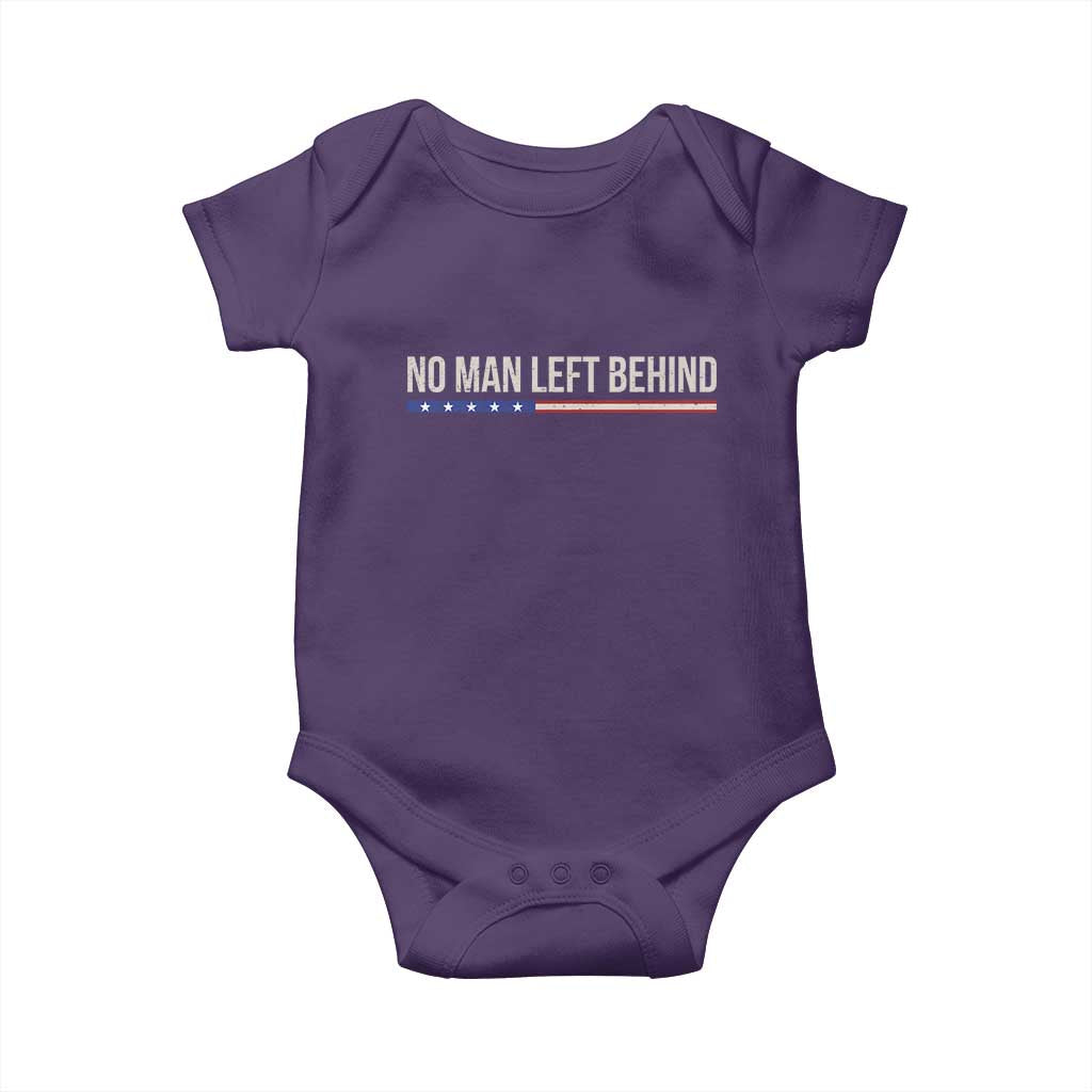 No Man Left Behind Minimalist Patriotic Flag Baby Onesie US Military Brotherhood Pride