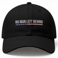 No Man Left Behind Minimalist Patriotic Flag Baseball Cap US Military Brotherhood Pride