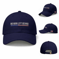 No Man Left Behind Minimalist Patriotic Flag Baseball Cap US Military Brotherhood Pride