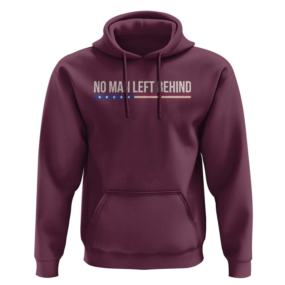 No Man Left Behind Minimalist Patriotic Flag Hoodie US Military Brotherhood Pride