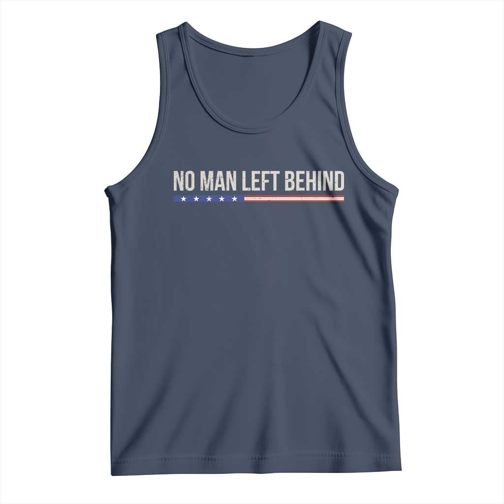 No Man Left Behind Minimalist Patriotic Flag Tank Top US Military Brotherhood Pride
