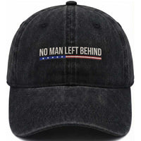 No Man Left Behind Minimalist Patriotic Flag Washed Cotton Baseball Cap US Military Brotherhood Pride