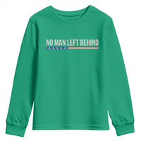 No Man Left Behind Minimalist Patriotic Flag Youth Sweatshirt US Military Brotherhood Pride