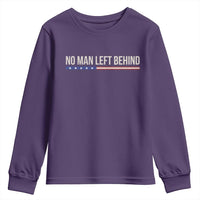 No Man Left Behind Minimalist Patriotic Flag Youth Sweatshirt US Military Brotherhood Pride