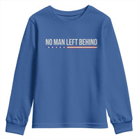No Man Left Behind Minimalist Patriotic Flag Youth Sweatshirt US Military Brotherhood Pride