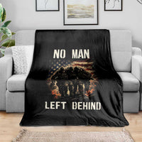 No Man Left Behind Soldiers Brotherhood Throw Blanket American Flag US Military