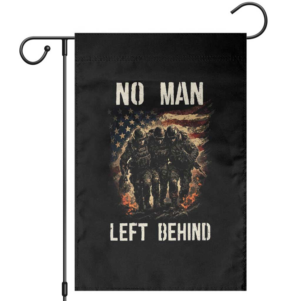 No Man Left Behind Soldiers Brotherhood Garden Flag American Flag US Military