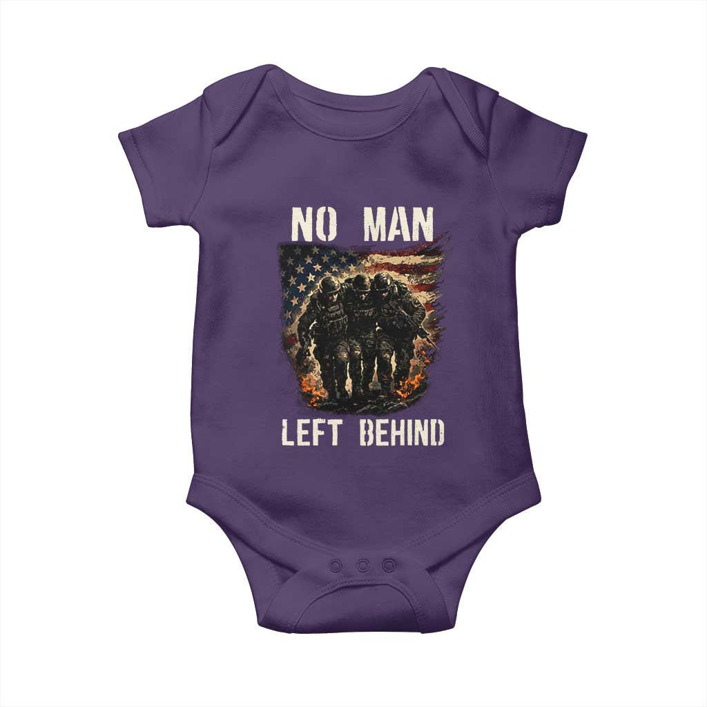 No Man Left Behind Soldiers Brotherhood Baby Onesie American Flag US Military