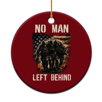 No Man Left Behind Soldiers Brotherhood Ceramic Ornament American Flag US Military
