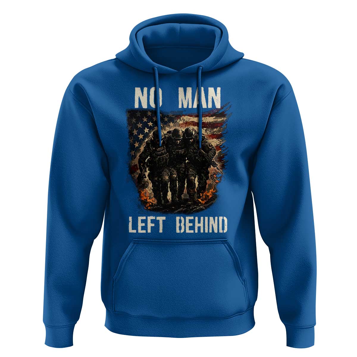 No Man Left Behind Soldiers Brotherhood Hoodie American Flag US Military