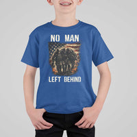 No Man Left Behind Soldiers Brotherhood T Shirt For Kid American Flag US Military