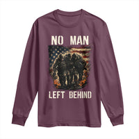 No Man Left Behind Soldiers Brotherhood Long Sleeve Shirt American Flag US Military