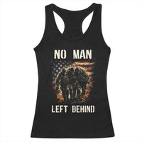No Man Left Behind Soldiers Brotherhood Racerback Tank Top American Flag US Military