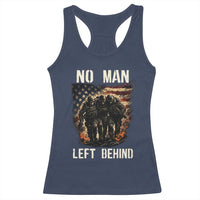 No Man Left Behind Soldiers Brotherhood Racerback Tank Top American Flag US Military
