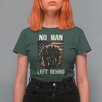 No Man Left Behind Soldiers Brotherhood T Shirt For Women American Flag US Military