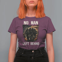 No Man Left Behind Soldiers Brotherhood T Shirt For Women American Flag US Military