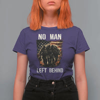 No Man Left Behind Soldiers Brotherhood T Shirt For Women American Flag US Military