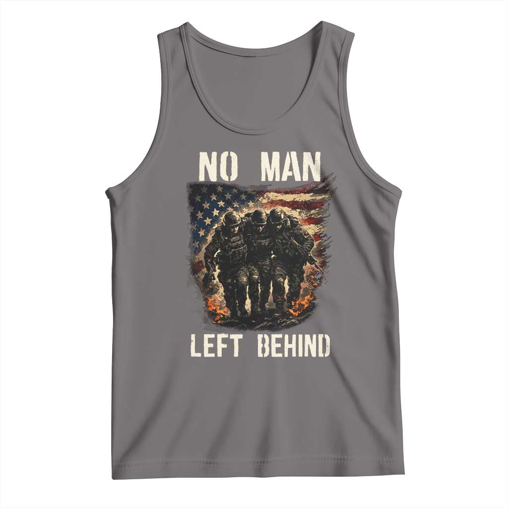 No Man Left Behind Soldiers Brotherhood Tank Top American Flag US Military