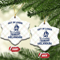 Get In Loser We are Crossing The Delaware Ceramic Ornament Funny George Washington Nautical Humor Graphic