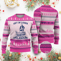 Get In Loser We are Crossing The Delaware Ugly Christmas Sweater Funny George Washington Nautical Humor Graphic