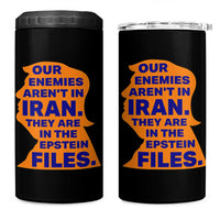 Our Enemies Aren't In Iran 4 in 1 Can Cooler Tumbler Epstein Files Silhouette Political Satire