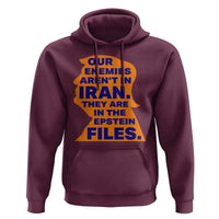 Our Enemies Aren't In Iran Hoodie Epstein Files Silhouette Political Satire
