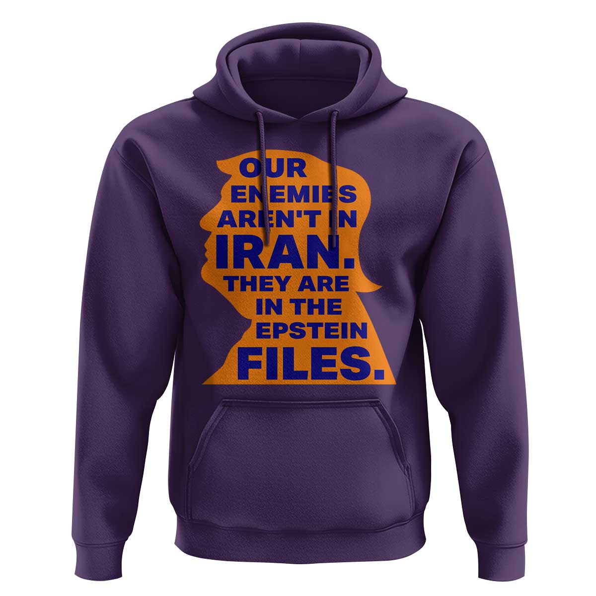 Our Enemies Aren't In Iran Hoodie Epstein Files Silhouette Political Satire