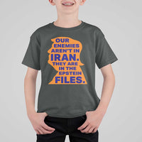 Our Enemies Aren't In Iran T Shirt For Kid Epstein Files Silhouette Political Satire