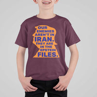 Our Enemies Aren't In Iran T Shirt For Kid Epstein Files Silhouette Political Satire
