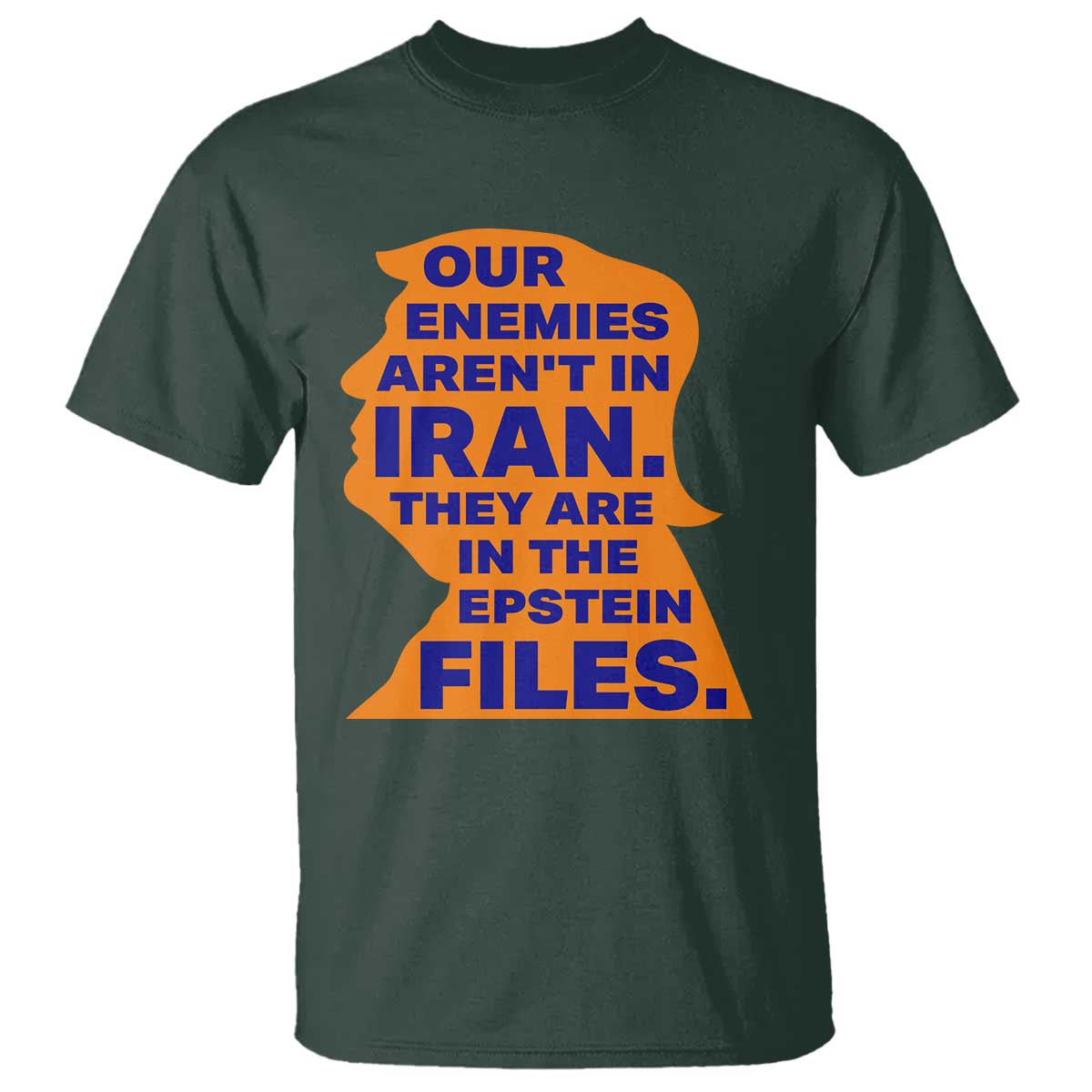 Our Enemies Aren't In Iran T Shirt Epstein Files Silhouette Political Satire