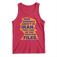 Our Enemies Aren't In Iran Tank Top Epstein Files Silhouette Political Satire