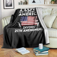 I Love My Country Invoke 25th Amendment Throw Blanket Distressed Flag Patriotic Political Satire