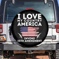 I Love My Country Invoke 25th Amendment Spare Tire Cover Distressed Flag Patriotic Political Satire
