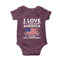 I Love My Country Invoke 25th Amendment Baby Onesie Distressed Flag Patriotic Political Satire