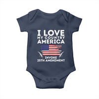 I Love My Country Invoke 25th Amendment Baby Onesie Distressed Flag Patriotic Political Satire