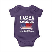 I Love My Country Invoke 25th Amendment Baby Onesie Distressed Flag Patriotic Political Satire
