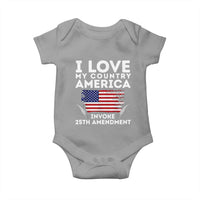 I Love My Country Invoke 25th Amendment Baby Onesie Distressed Flag Patriotic Political Satire