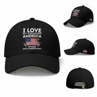 I Love My Country Invoke 25th Amendment Baseball Cap Distressed Flag Patriotic Political Satire