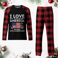 I Love My Country Invoke 25th Amendment Plaid Pajama Set Distressed Flag Patriotic Political Satire