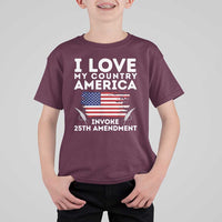 I Love My Country Invoke 25th Amendment T Shirt For Kid Distressed Flag Patriotic Political Satire