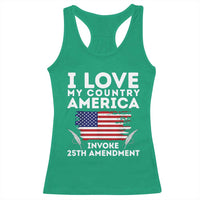 I Love My Country Invoke 25th Amendment Racerback Tank Top Distressed Flag Patriotic Political Satire