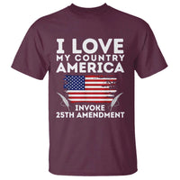 I Love My Country Invoke 25th Amendment T Shirt Distressed Flag Patriotic Political Satire