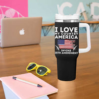 I Love My Country Invoke 25th Amendment Tumbler With Handle Distressed Flag Patriotic Political Satire