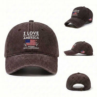 I Love My Country Invoke 25th Amendment Washed Cotton Baseball Cap Distressed Flag Patriotic Political Satire