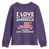 I Love My Country Invoke 25th Amendment Youth Sweatshirt Distressed Flag Patriotic Political Satire